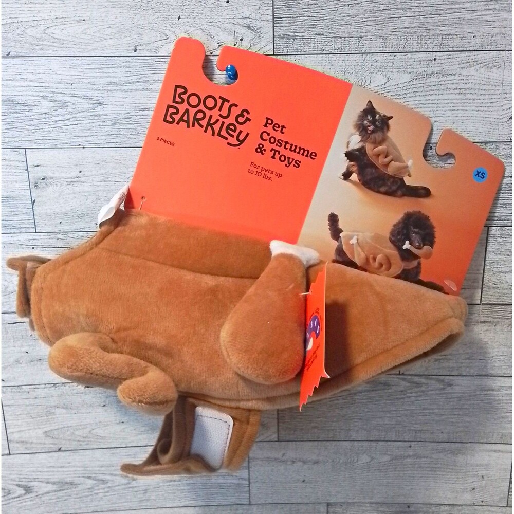 Boots & Barkley Turkey Dog Costume XS for Chihuahua Polyester Brown/White